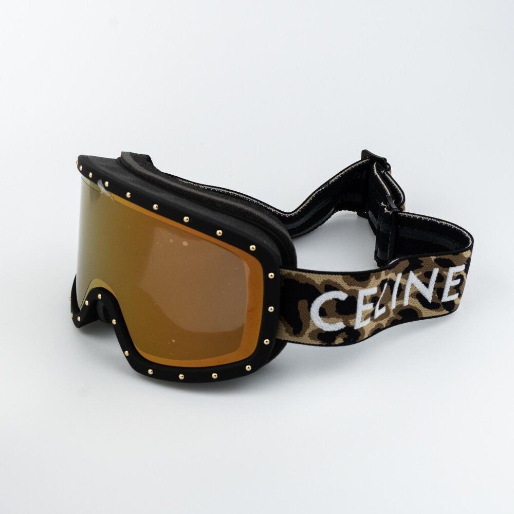 Celine CL40196U SKI MASK Men 99C Animal Gold Mirror NEW AUTHENTIC